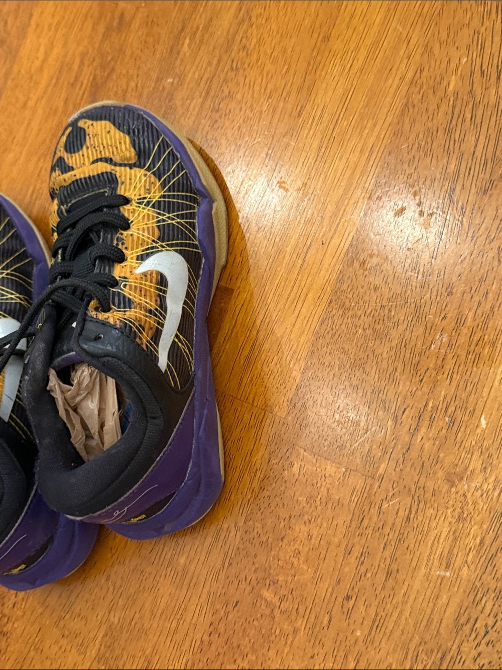 Nike Kids Black, Purple and Yellow Athletic Sneakers size 11C
